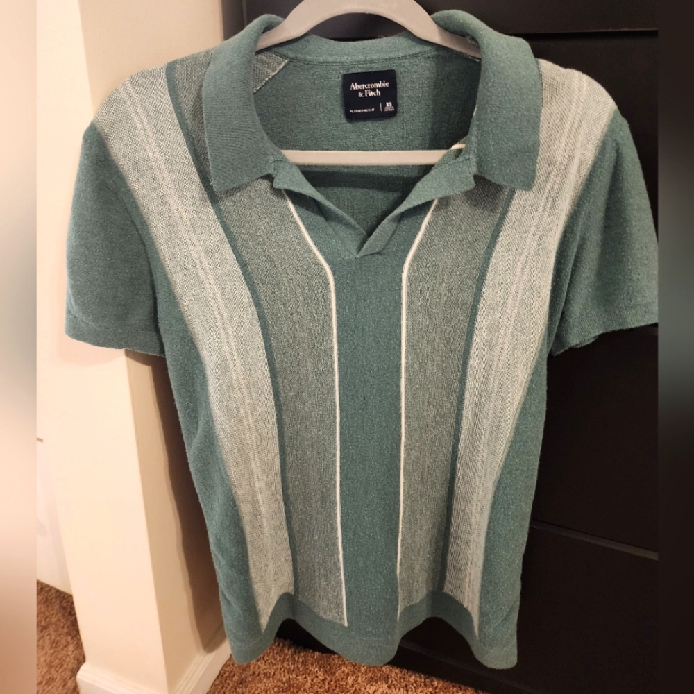 Abercrombie & Fitch Green Knit Polo